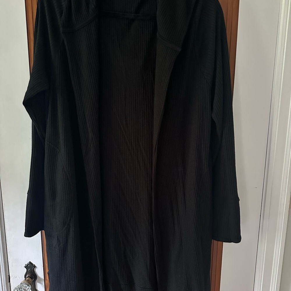 Athleta Black Long Open Cardigan
